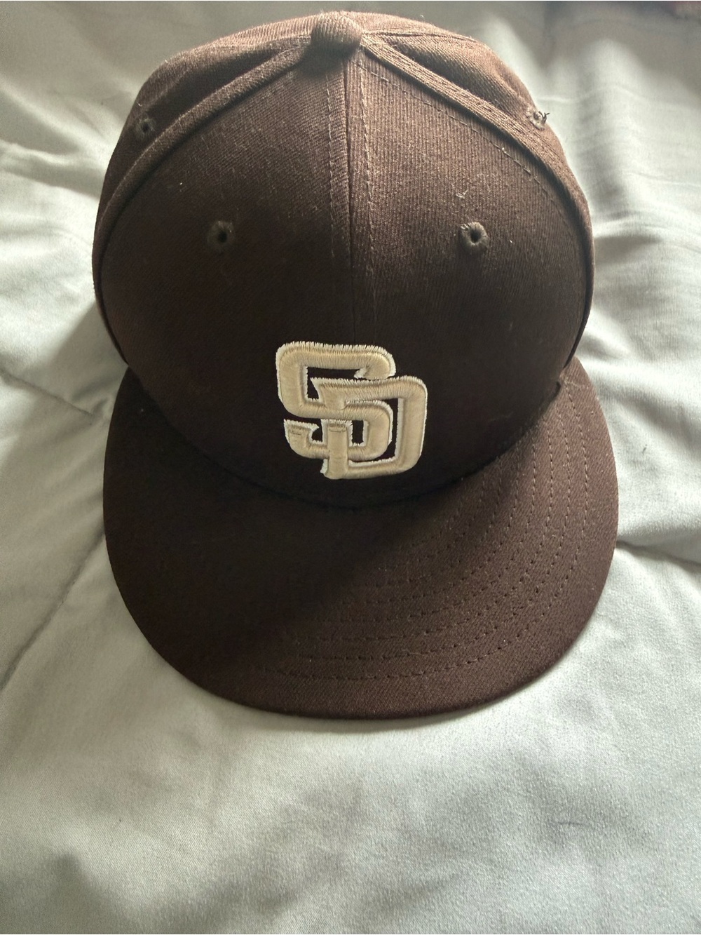 Brown and Cream Structured Snapback Cap